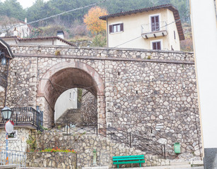 Take to the center of the village, Villetta Barrea, Abruzzo, Italy. October 13, 2017