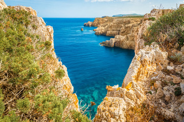 Fototapeta premium Cova de Sa Merda Cave in Minorca, Spain.