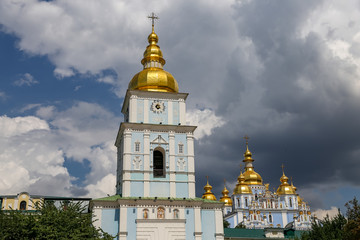 Bell Tower of St. Michael Golden Domed Monastery in Kiev, Ukraine