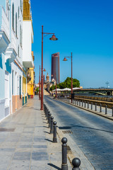 Fototapeta na wymiar Betis Street in Seville, Andalusia, Seville