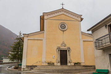 Church S.Maria Assunta, Villetta Barrea, Abruzzo, Italy. October 13, 2017