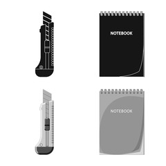 Obraz premium Isolated object of office and supply logo. Collection of office and school stock vector illustration.