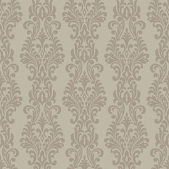 Vector damask seamless pattern background. Classical luxury old fashioned damask ornament, royal victorian seamless texture for wallpapers, textile, wrapping. Exquisite floral baroque template.