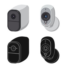 Vector design of cctv and camera icon. Collection of cctv and system stock vector illustration.