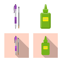 Vector design of office and supply icon. Collection of office and school stock vector illustration.