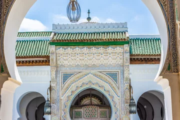 Foto auf Alu-Dibond Arch of the mosque university of Fes medina, Morocco © Stefano Zaccaria