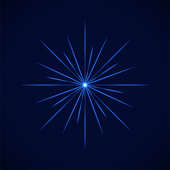 vector crystal blue simple flare, on blue background