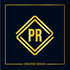 Initial Letter PR Logo Template Vector Design