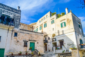 Fototapeta na wymiar The Sassi di Matera, beautiful ancient stone town in Basilicata, southern Italy