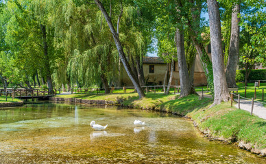 Idyllic landscape at the "Fonti del Clitunno", in the Province of Perugia, Umbria, Italy.
