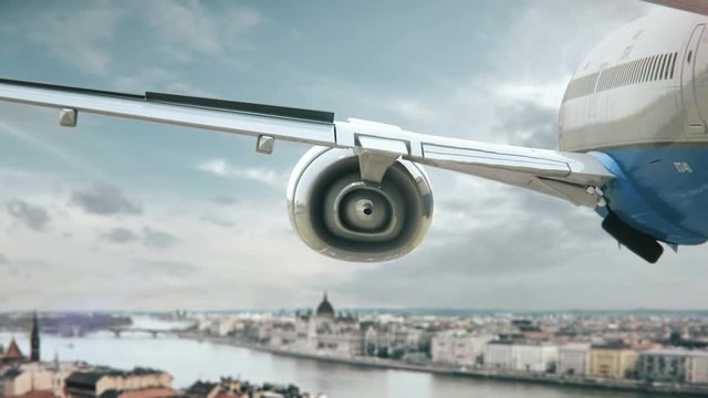 Airplane Landing Budapest Hungary
