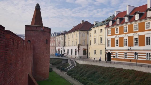 Warsaw Barbican. Architecture of Old Town, Warsaw, Poland.
