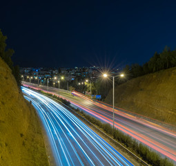 Ring road of Thessaloniki during the night