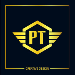 Initial Letter PT Logo Template Vector Design