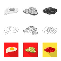 Isolated object of burger and sandwich icon. Set of burger and slice stock symbol for web.