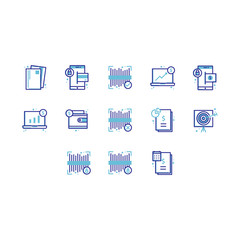 Fototapeta premium Business Icon Sets Outline Line