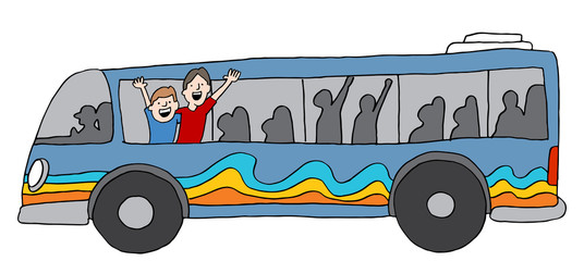 Two Friends City Bus Public Transportation