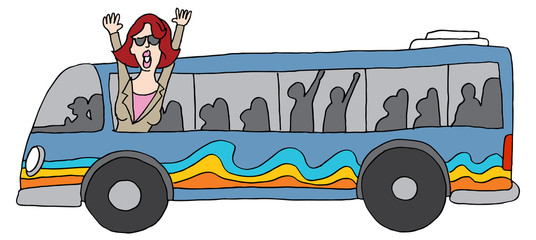 Business Woman City Bus Public Transportation