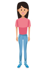 Fototapeta premium Woman smiling cartoon
