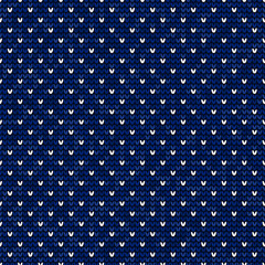 Blue and white knitting seamless pattern background vector