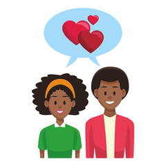 Young couple cartoon