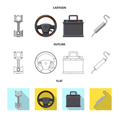 Vector design of auto and part sign. Collection of auto and car stock symbol for web.