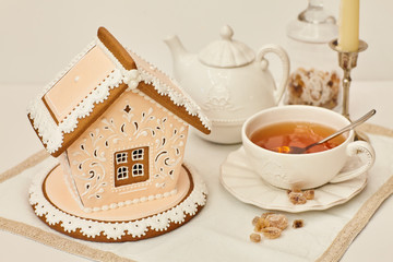 Handmade gingerbread houses and cookies as hobby