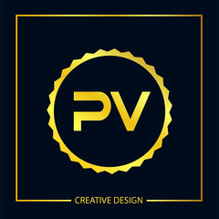 Initial Letter PV Logo Template Vector Design