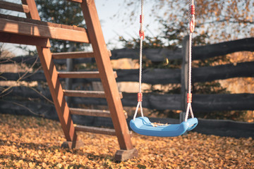 Swing in the autumn scenery