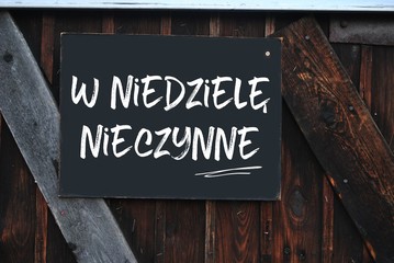 W niedzielę nieczynne - obrazy, fototapety, plakaty