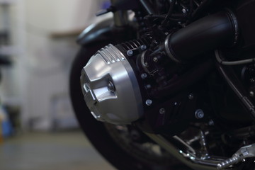 Fototapeta na wymiar closeup of motorcycle engine