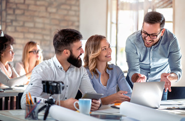 Fototapeta premium Business people working as a team in the office