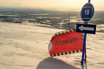 Stop sign in Kibiny, Kirovsk, Russia