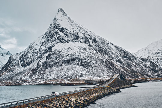 Fredvang Bridges. Lofoten islands, Norway