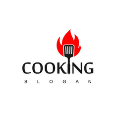 Cooking Logo With Burned Spatula Symbol