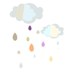 Paper clouds for postcard