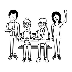 People with smartphones