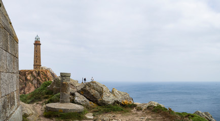 Fototapeta na wymiar Vistas del Faro en el Cabo Vilan en la costa de la Muerte , Camariñas, en la provincia de La Coruña. Verano de 218