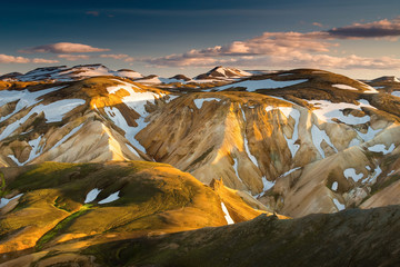 Landmannalaugar - the Highlands of Iceland. It is at the edge of Laugahraun lava field, which was...