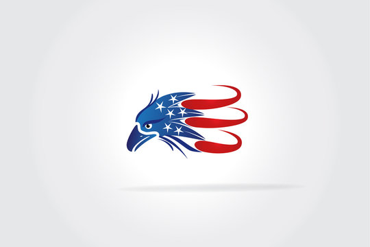 USA Flag Eagle logo vector