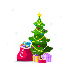 Christmas tree with gifts