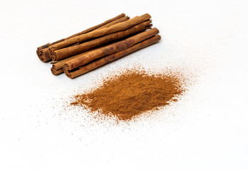 Cinnamon surrounded by white background