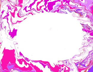 Abstract swirl fluid motion painted border frame with multicolor border design background with open space for text and copy