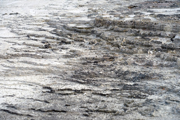 View of the Palette Spring in Mammoth Hot Springs, Yellowstone National Park