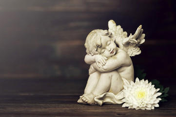 Angel and white flower