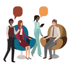 Obraz premium group of people business with speech bubble