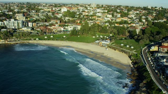 Aerial view of Bronte Beach Sydney Australia