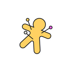 a voodoo doll icon. Element of magic icon for mobile concept and web apps. Color a voodoo doll icon can be used for web and mobile