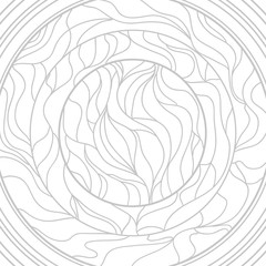 Square intricate pattern. Hand drawn mandala on isolated background. Design for spiritual relaxation for adults. Doodle for work. Black and white illustration