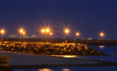 Ryde Seafront and Lights from Southampton in the Background